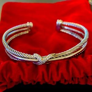 David Yurman Crossover X Bracelet with Diamonds